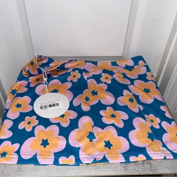Ilina Mid Rise Mini Skirt Floral Blue Size US 6 - Picture 2 of 5